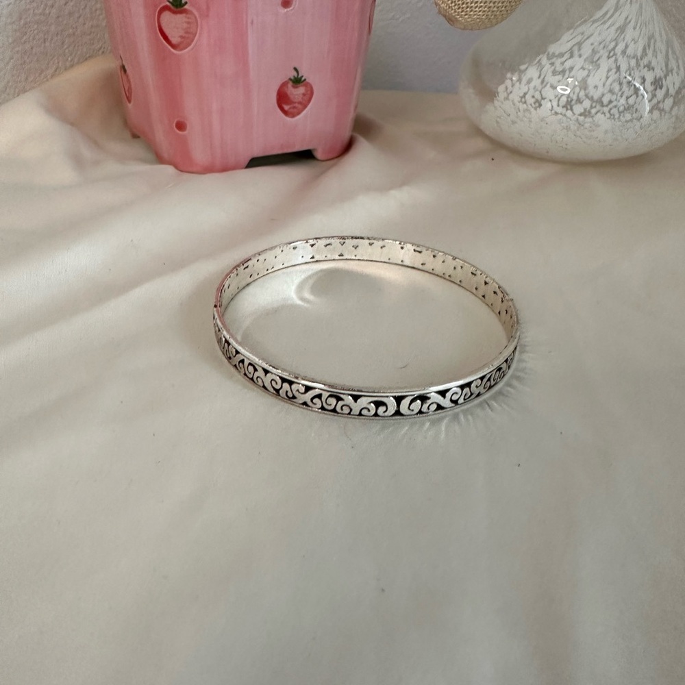Brighton Silver Plated Narrow Stackable Bangle Bracelet
